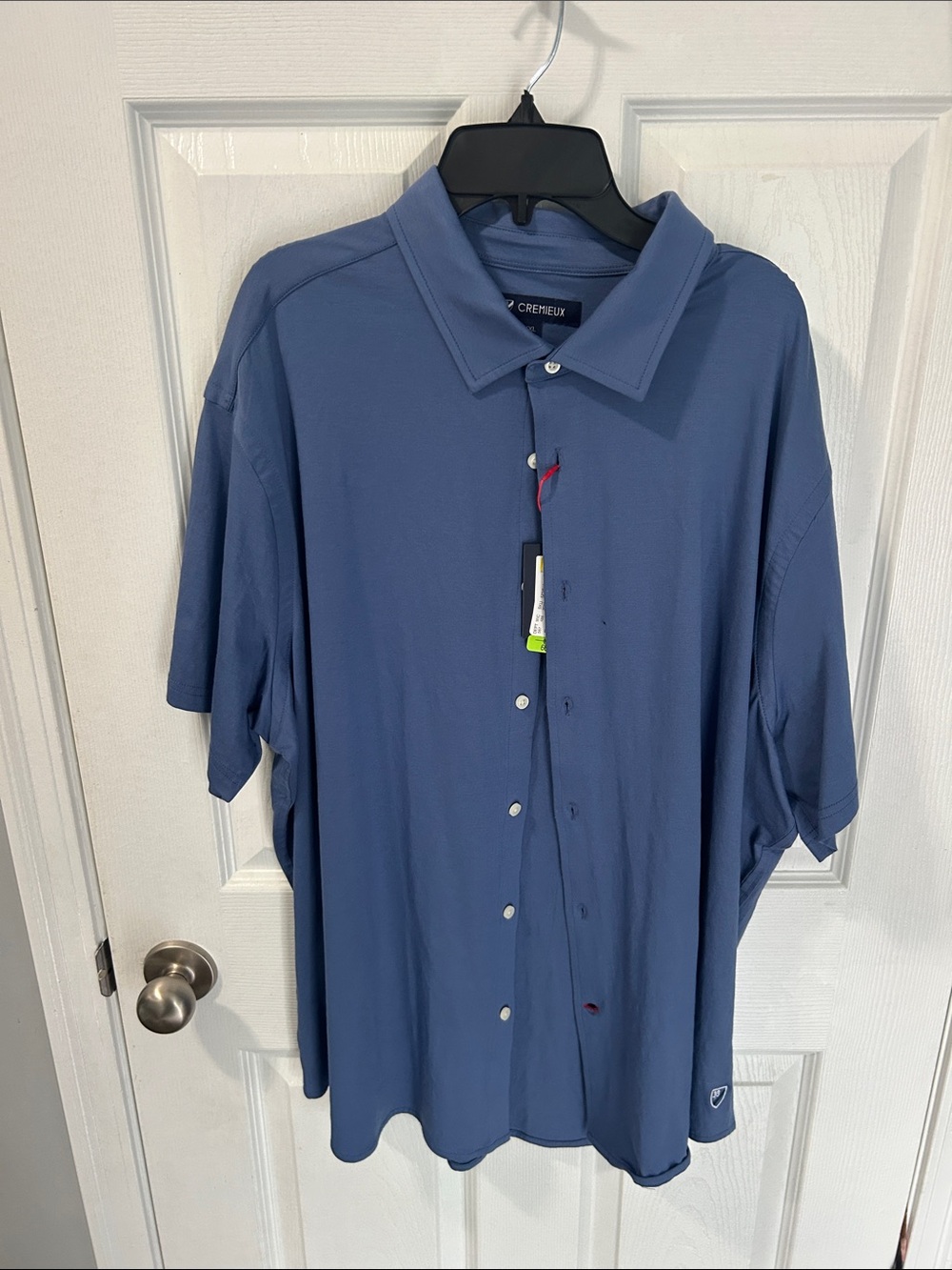 Club Room Slate Blue Short-Sleeve Button-Down Shirt
